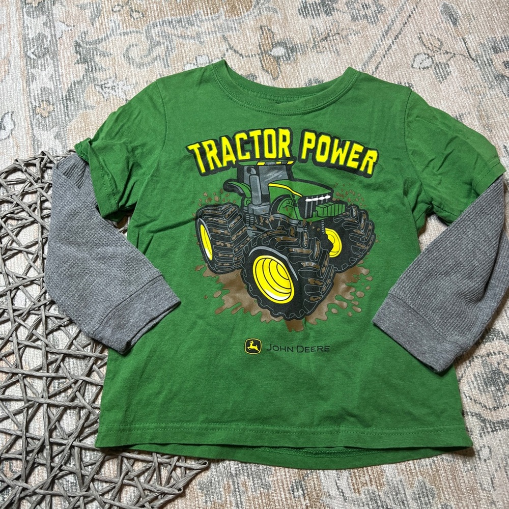 John Deere Green Tractor Power Long Sleeve Tee